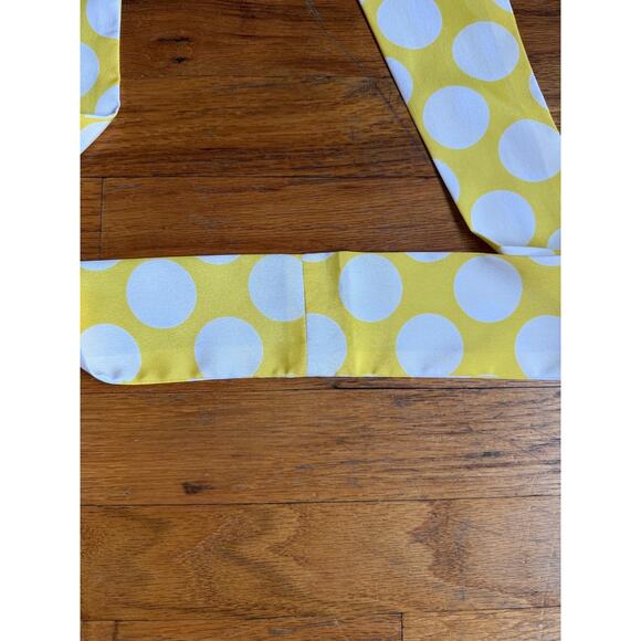 Vintage 60s Silk Tie Scarf | Mod Polka Dot Oblong Neck Tie | Yellow|  66 Inches - Picture 4 of 5